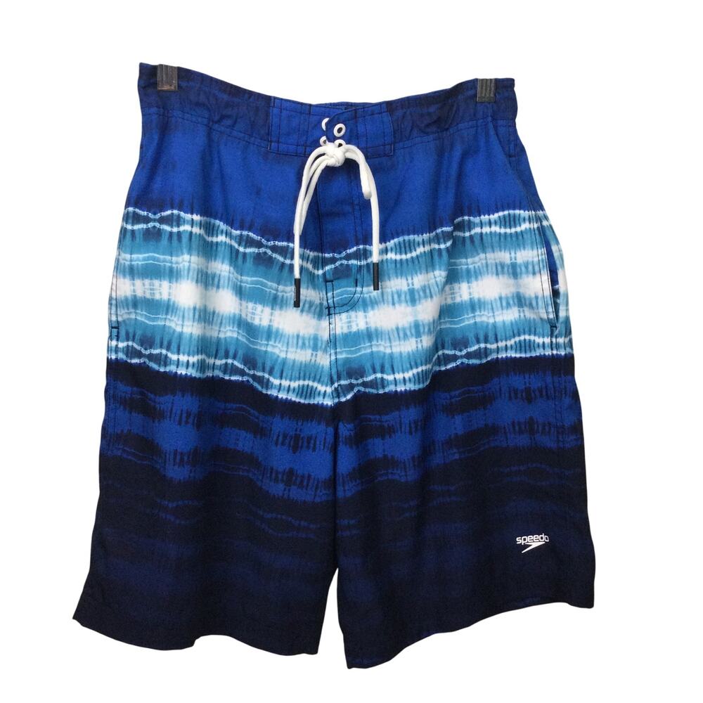 Speedo Down Drift Retro Beach Blue Lemonade Sport Board Shorts Swim Trunks Men M